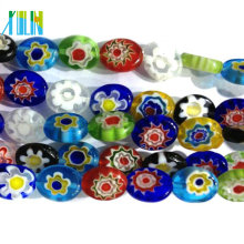 joyería de moda cuentas de millefiori de vidrio ovaladas planas